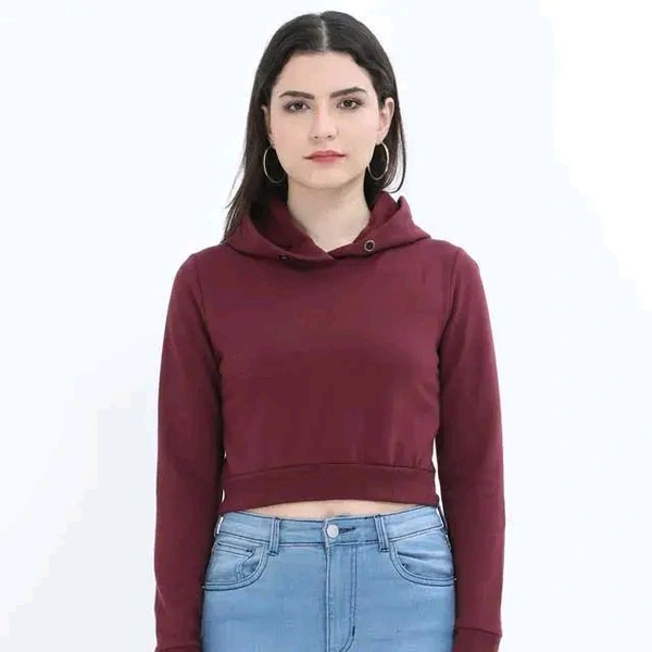 ROSEVERA Women’s Cropped Hoodie - Maroon, S