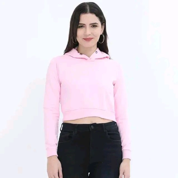 ROSEVERA Women’s Cropped Hoodie - Pink, Xxl