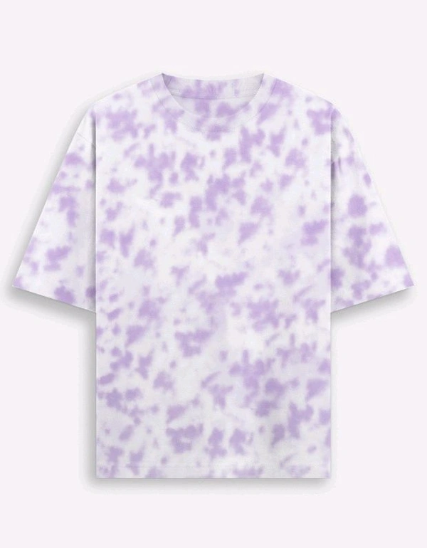ROSEVERA Unisex Tie-Dye Oversized T-Shirt - White and Lavender, Xs