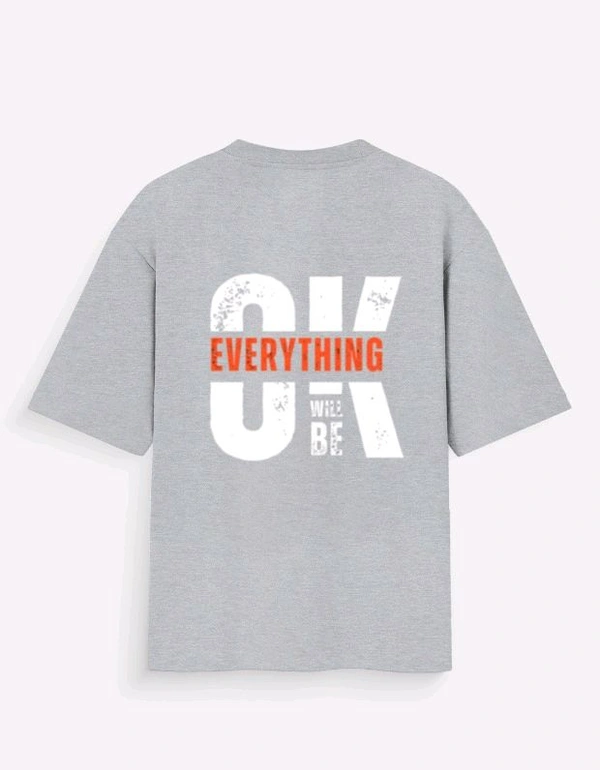 ROSEVERA Unisex Oversized Standard T-Shirt - Design on back - Grey melange, XL
