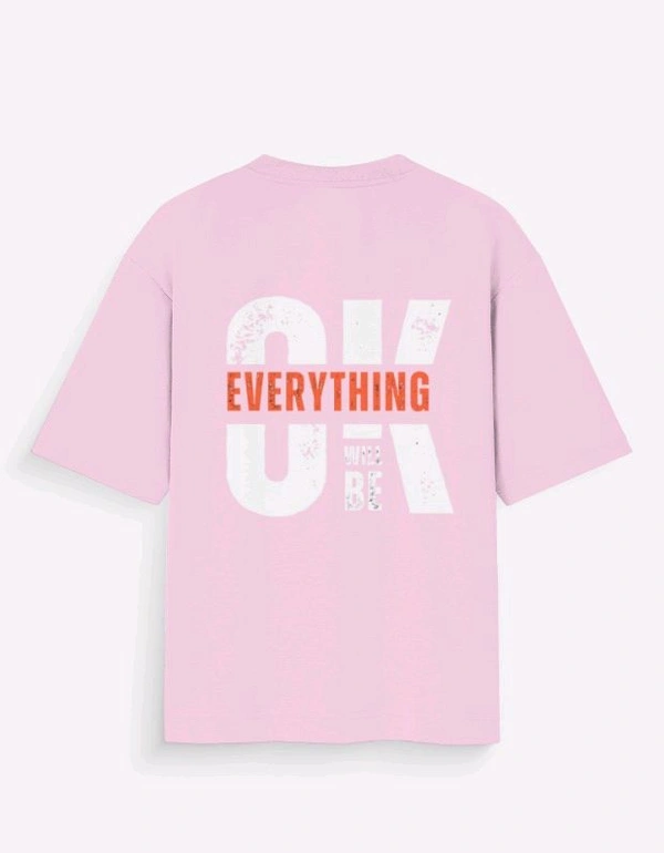 ROSEVERA Unisex Oversized Standard T-Shirt - Design on back - light baby pink, XL