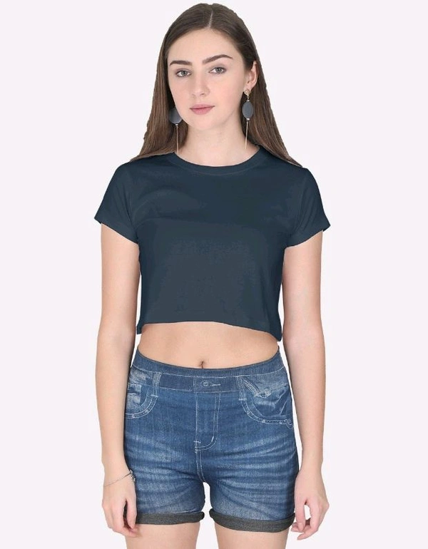 ROSEVERA Rosevera plain Crop Top - XS, Navy Blue