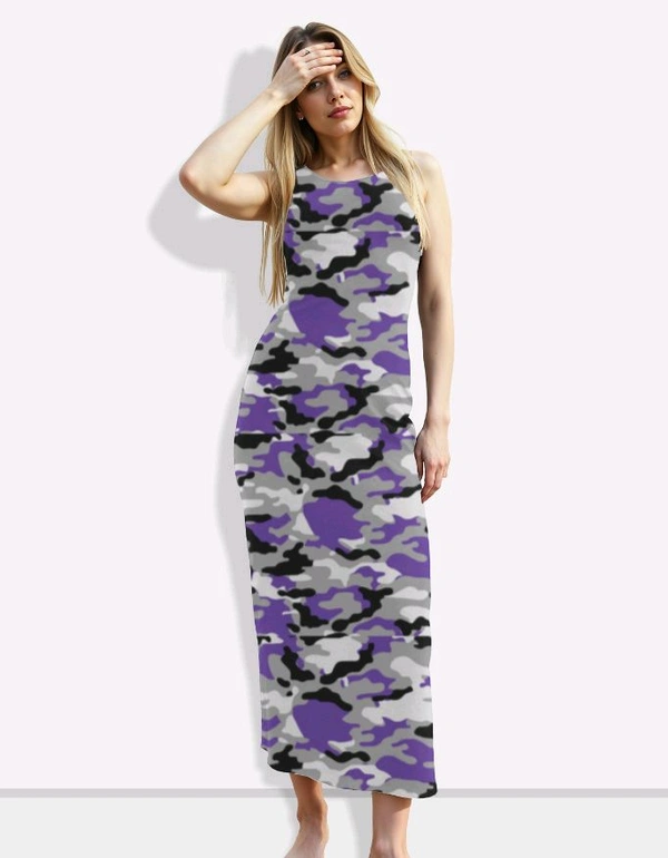 ROSEVERA Bodycon Dress-Camouflage - XL, purple