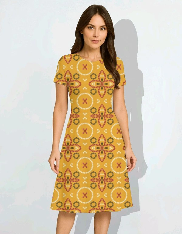 ROSEVERA A LINE DRESS - M, YELLOW