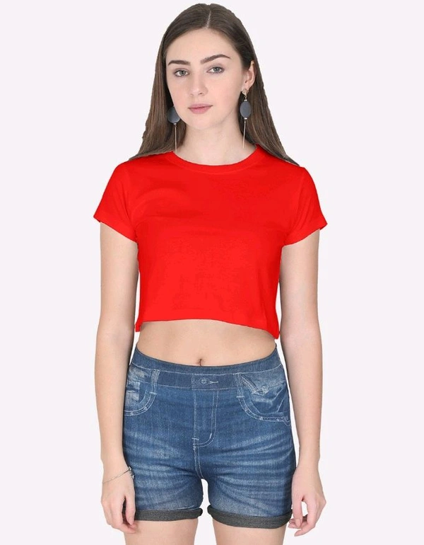 ROSEVERA Crop Top ( Plain) - M, Red