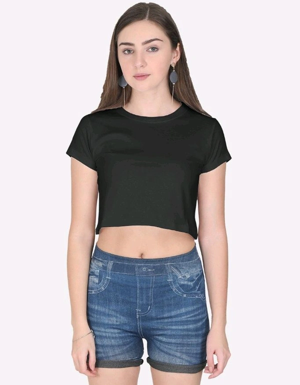 ROSEVERA Crop Top ( Plain) - S, Black