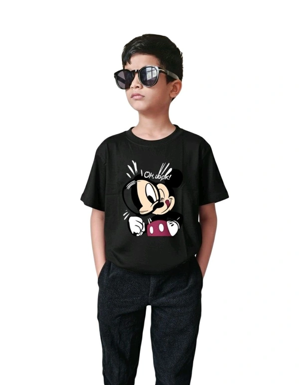 ROSEVERA Classic Crew T-Shirt β Mickey Mouse Design πβ¨ - 9-10, Black