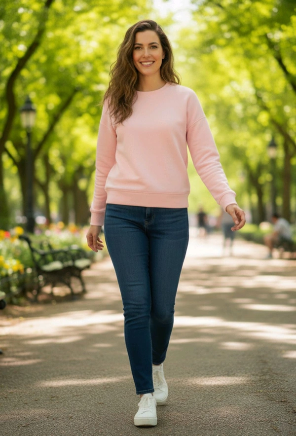 ROSEVERA Unisex Sweatshirt - M, Baby Pink