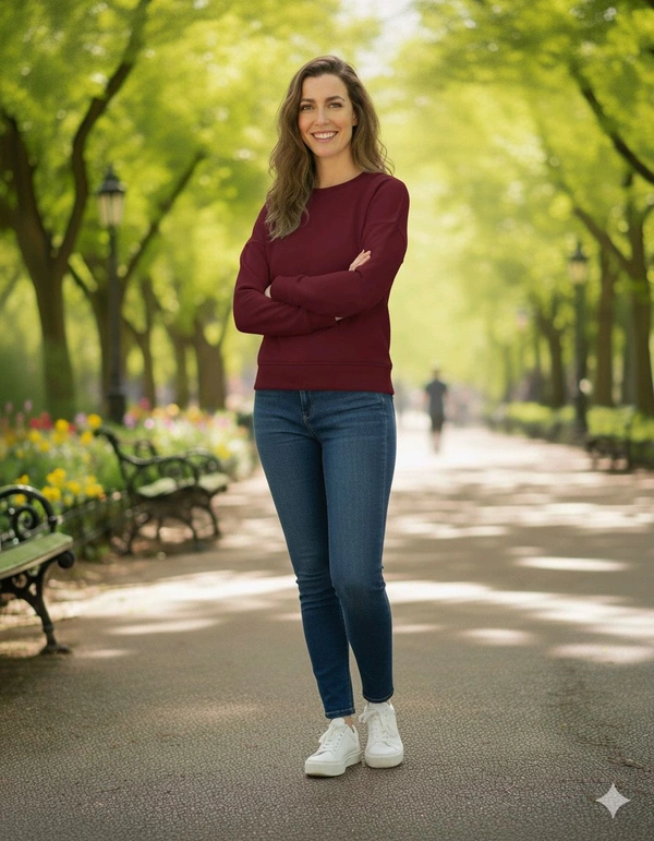 ROSEVERA Unisex Sweatshirt - L, Maroon