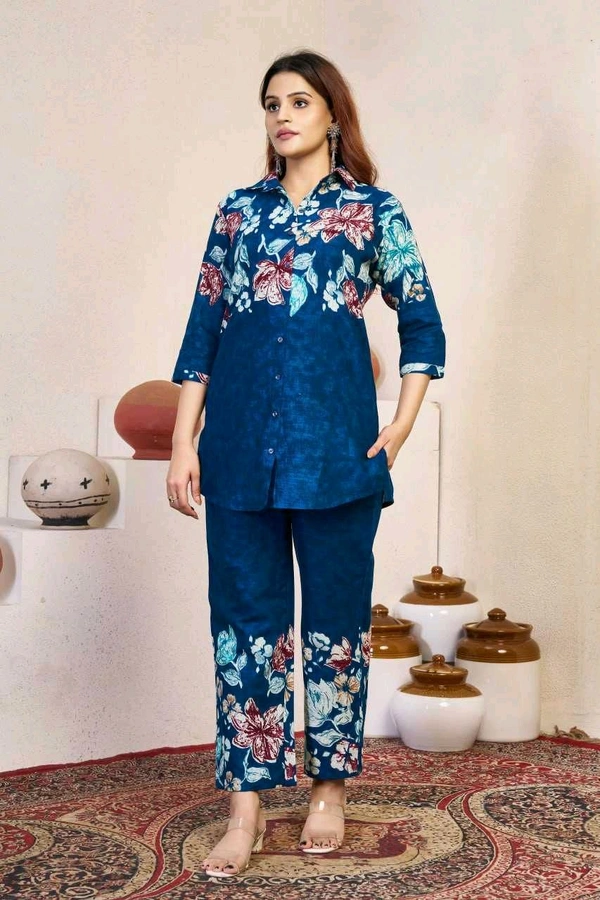 Women printed Top And Bottom (Plus Size) - Teal, 3XL