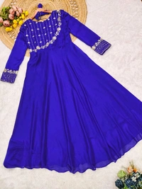 Blue Embroidery Sequin Gown
- Blue, XXL