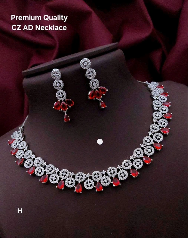 Premium Brass Jewellery Set - Maroon