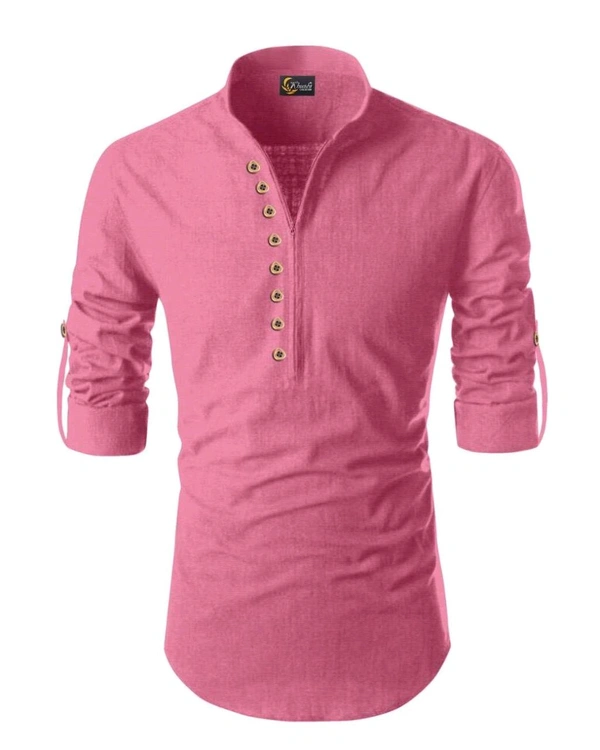 Premium Men's Heavy Cotton Full-Sleeve Shirt - strawberry pink, L