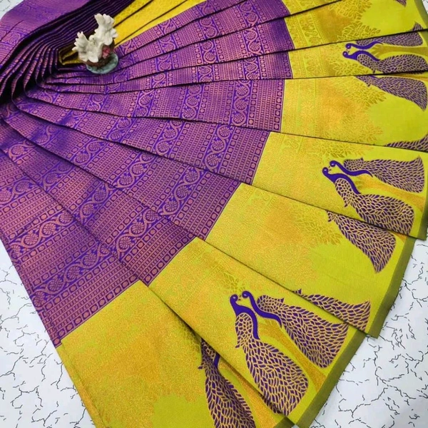 Banarasi Soft Silk Saree - Purple