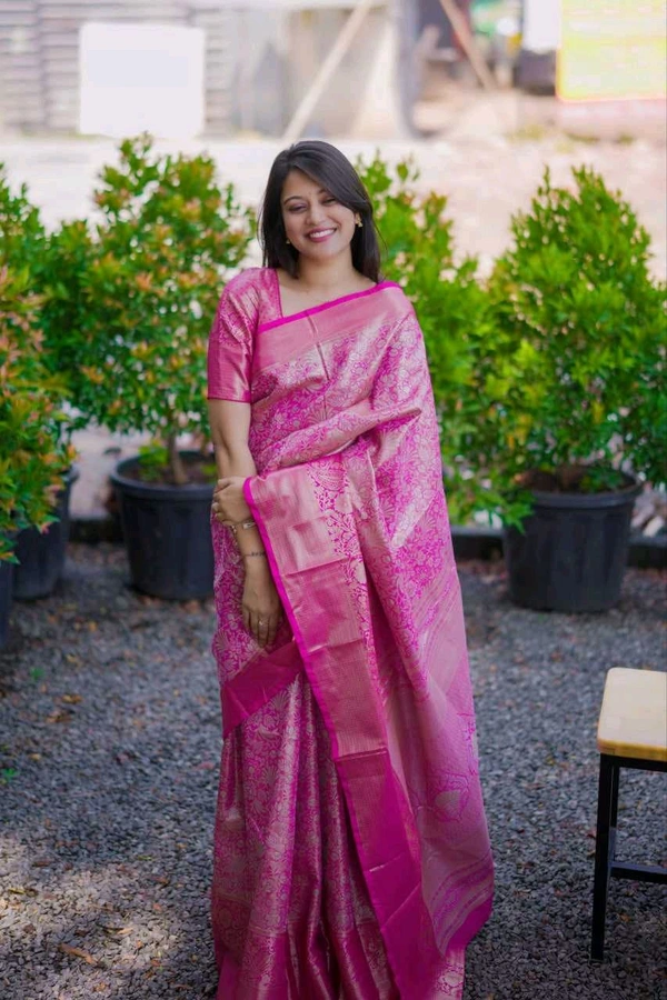 Kanchipuram Silk Saree - pink