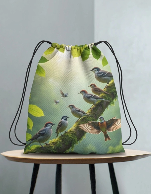ROSEVERA KIDS Drawstring Bag - std, Green (birds)