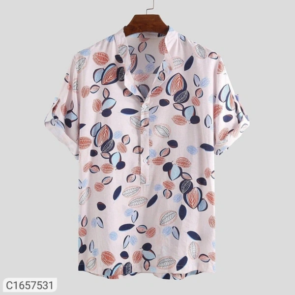 Mens Shirt  - gree, red, blue, , *Catalog Name:* Polycotton Printed Half Sleeves Regular Fit Casual Shirts Vol-9*Details:*Description