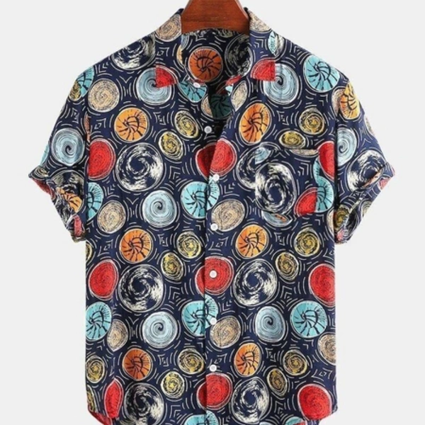Mens Shirt  - gree, red, blue, , *Catalog Name:* Polycotton Printed Half Sleeves Regular Fit Casual Shirts Vol-9*Details:*Description