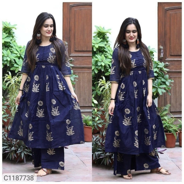 Cotton Plazo Set Bu 1 Get 1 Free - green, XXL -44