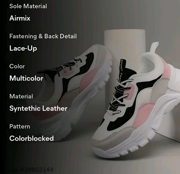 New classy, trending and multy colour sports and casual sneakers for women and girls - White, 5