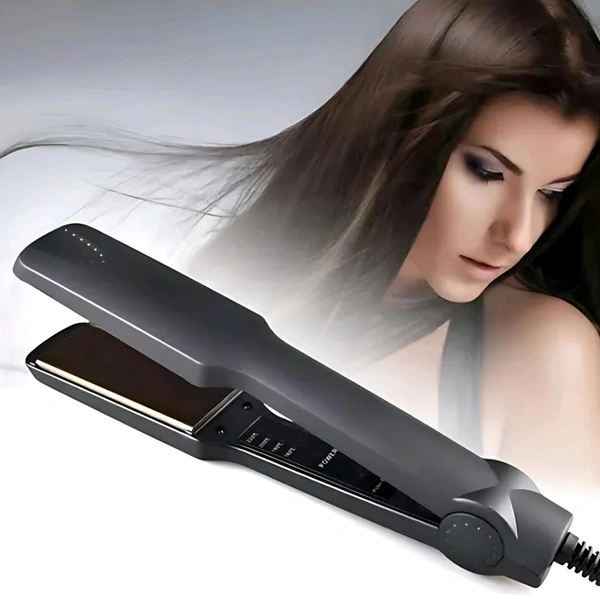 Advanced Styling Hair Straightener with Floating Ceramic Plates, Instant Heat-Up & Auto Temperature Control - Black