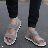 Men Flats Sandal Sling - Dove Gray, 6, 7