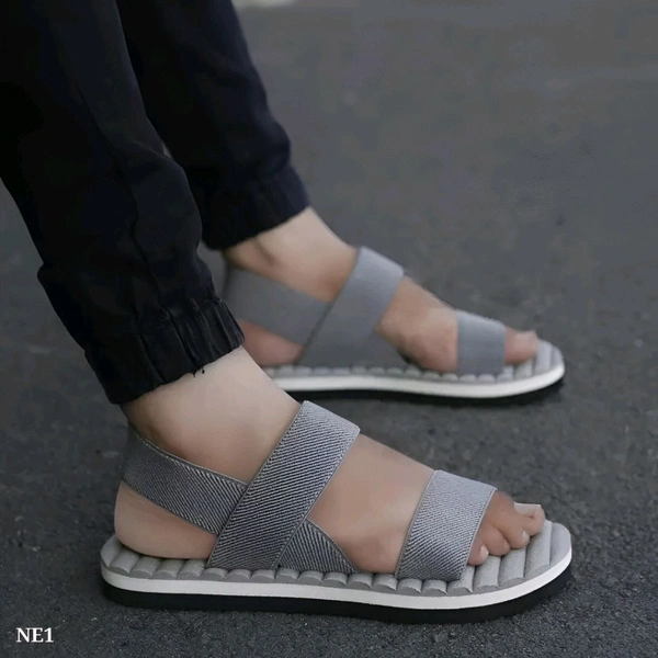 Men Flats Sandal Sling - Dove Gray, 8, 7