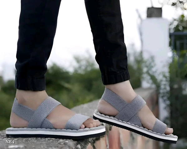 Men Flats Sandal Sling - Dove Gray, 8, 7