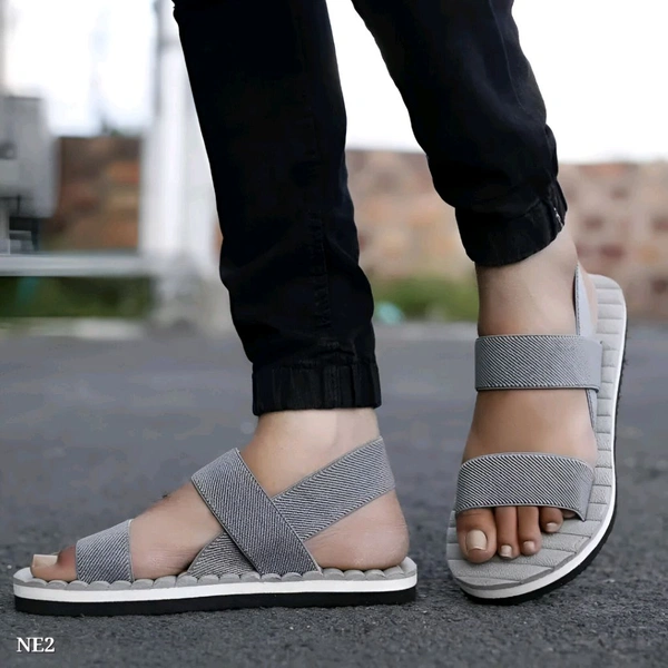 Men Flats Sandal Sling - Dove Gray, 8, 7