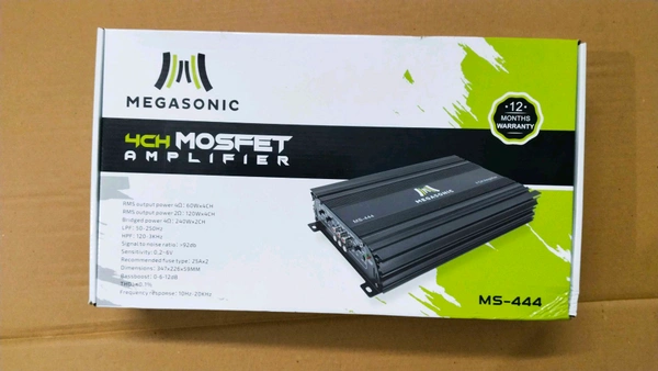 Megasonic Brand 4 Channel Amplifier With Wiring 
