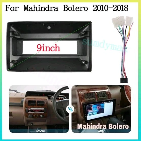Bolero Android Complete Set With Frame + Ahd Reverse Camera And All Wirings Kit 