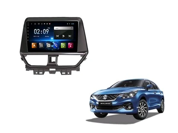 Maruti Baleno Car 9 Inch Best Quality Android Stereo With Frame + ahd Reverse Camera And All Wirings Kit. - 9 Inch