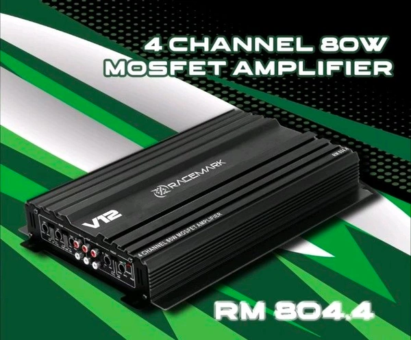 Racemark RM 804.4 4 Channel MOSFET Car Amplifier – 80W RMS x 4 | High Power 800W Max Audio Amplifier