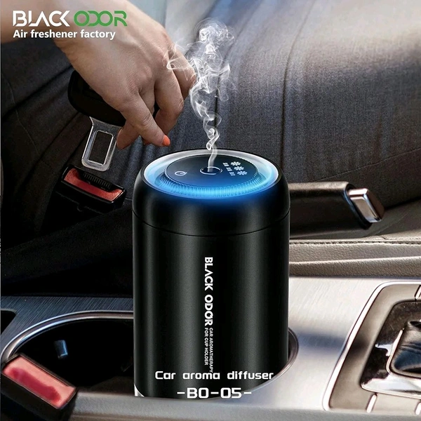 Perfect Infotainment - Premium BLACK_ODOR Car Smart Aromatherapy Spray Air Freshener & Aromatherapy Diffuser with Ambient Light Top Starting Feature | Auto Accessory Air Freshener for Cars