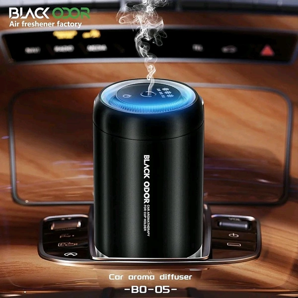 Perfect Infotainment - Premium BLACK_ODOR Car Smart Aromatherapy Spray Air Freshener & Aromatherapy Diffuser with Ambient Light Top Starting Feature | Auto Accessory Air Freshener for Cars