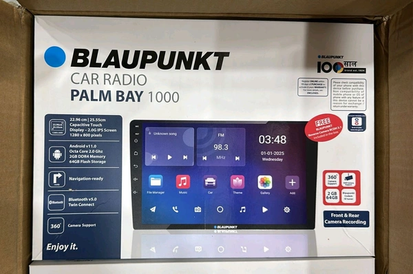 Blaupunkt Palm Bay 1000 Android Car Stereo | 9 Inch IPS Touchscreen | 2GB RAM + 64GB ROM | Bluetooth | Front & Rear Camera Support