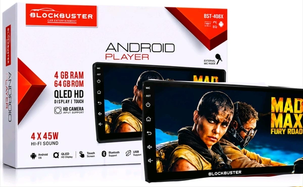 Blockbuster BBT-400X Android Car Stereo | 9 Inch QLED HD Touchscreen | 4GB RAM + 64GB ROM | Wireless CarPlay & Android Auto