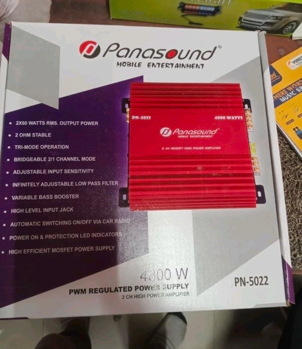 Panasound PN-5022 4800W 2-Channel Car Amplifier (2x60W RMS)