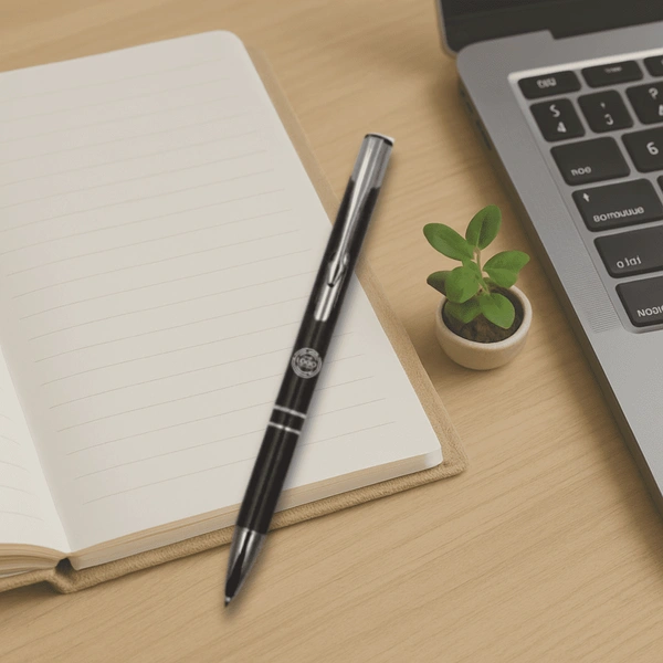 AMBARA PRINTS Personalized Pen with Full Black Body & Silvery Clip, Best For Gifting, Corporate Gifting - Red