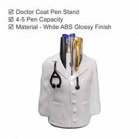 AMBARA PRINTS Doctor Coat Pen Stand For Study, Desk And Office Table - White