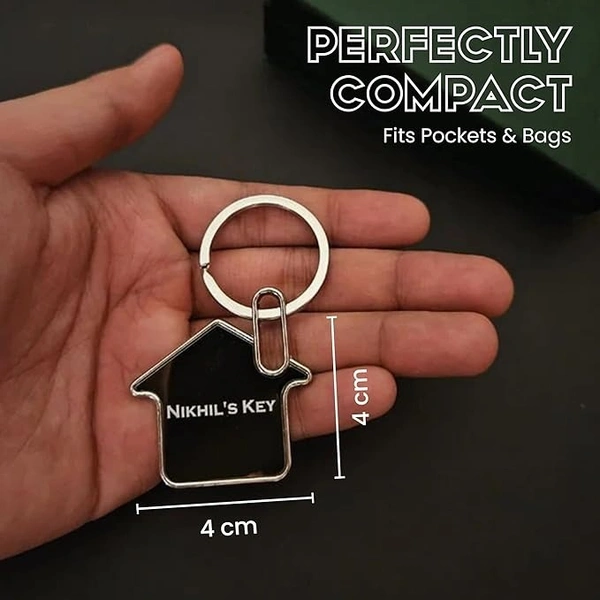 Home Shaped Double Sided Metal Keychain  - 50g