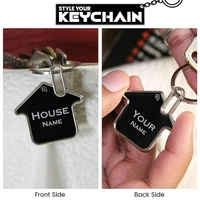 Home Shaped Double Sided Metal Keychain  - 50g