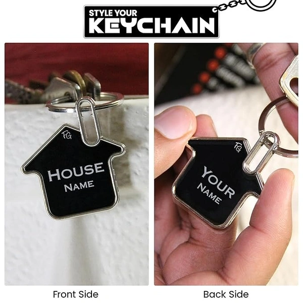 Home Shaped Double Sided Metal Keychain  - 50g