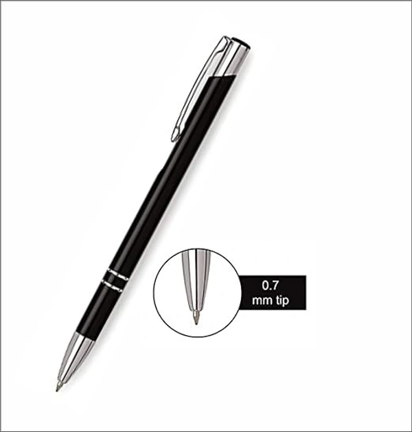 AMBARA PRINTS Personalized Pen with Full Black Body & Silvery Clip, Best For Gifting, Corporate Gifting - Red