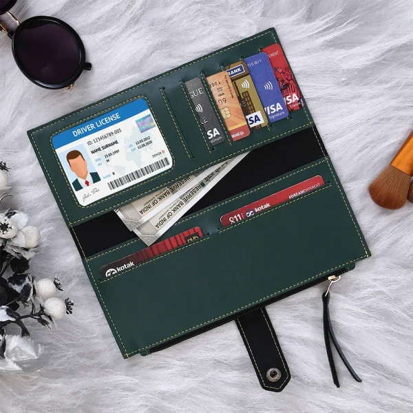 Personalized Clutch With Name & Charm - Green - Dark Green
