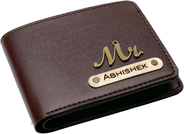 AMBARA PRINTS  Customized Name Wallet with charms - Dark Brown, 100g