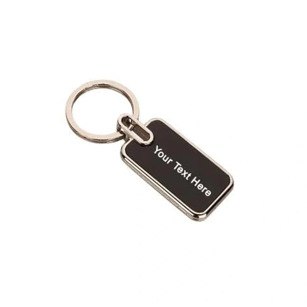 AMBARA PRINTS  Metal keychain With Customise Name Or Text - Black