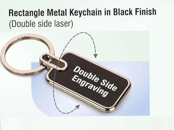 AMBARA PRINTS  Metal keychain With Customise Name Or Text - Black
