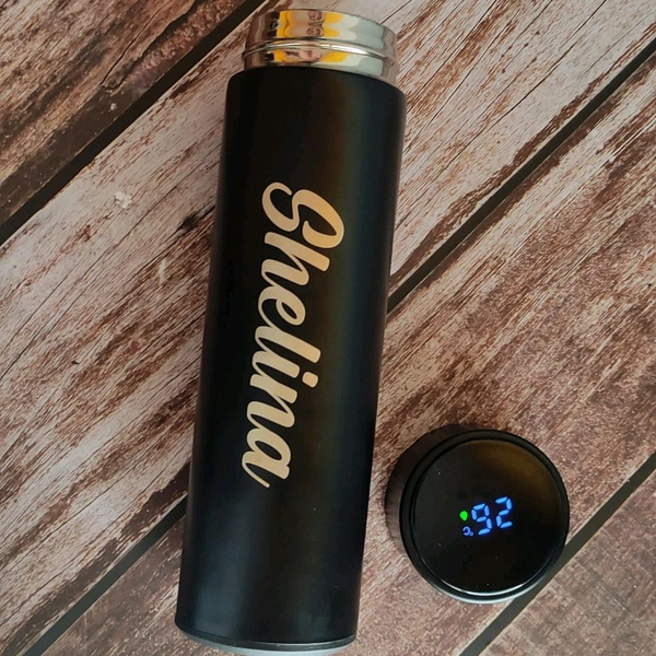 AMBARA PRINTS  Temperature bottle With Customised Name - Black, 1, 300Gram