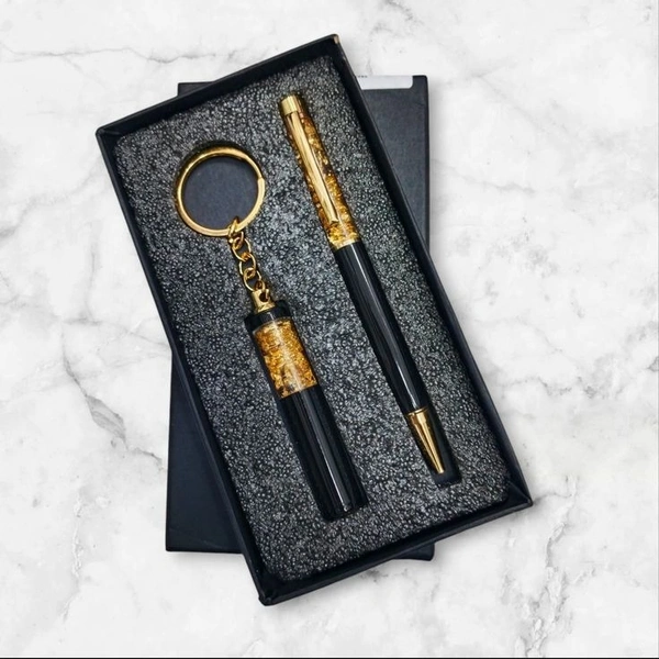 Personalized Pen & Keychain, Best Gift For Everyone, Multicolor - Black